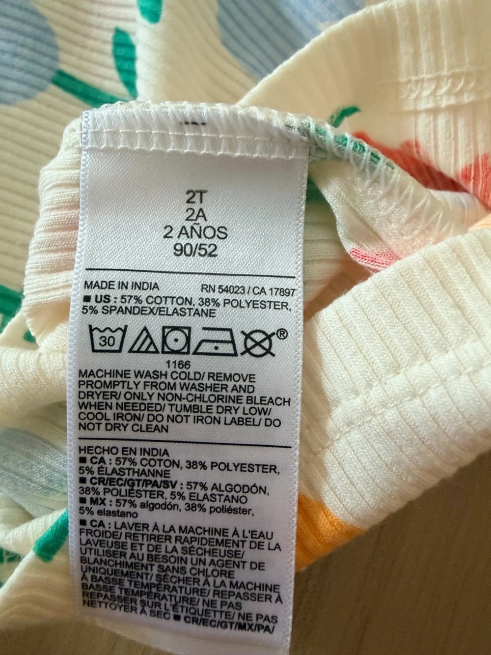Old Navy Cream Tulip Print Ruffle Tank Top - Red, Yellow, Light Blue, Green